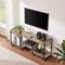 Wood Metal TV Stand with Open Shelves for TVs up to 60 Inches